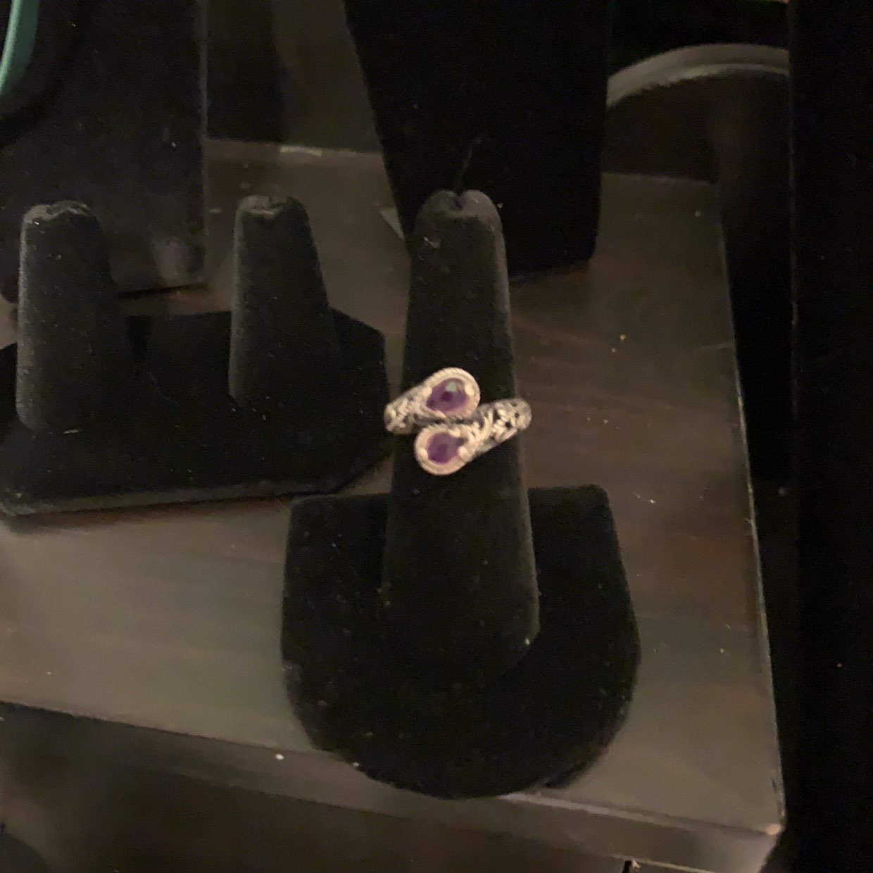 Vintage sterling silver amethyst wrap ri
