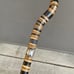 Early 20th Century Sterling Silver Collar Steel Core Stacked Natural Horn Cane