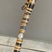 Early 20th Century Sterling Silver Collar Steel Core Stacked Natural Horn Cane