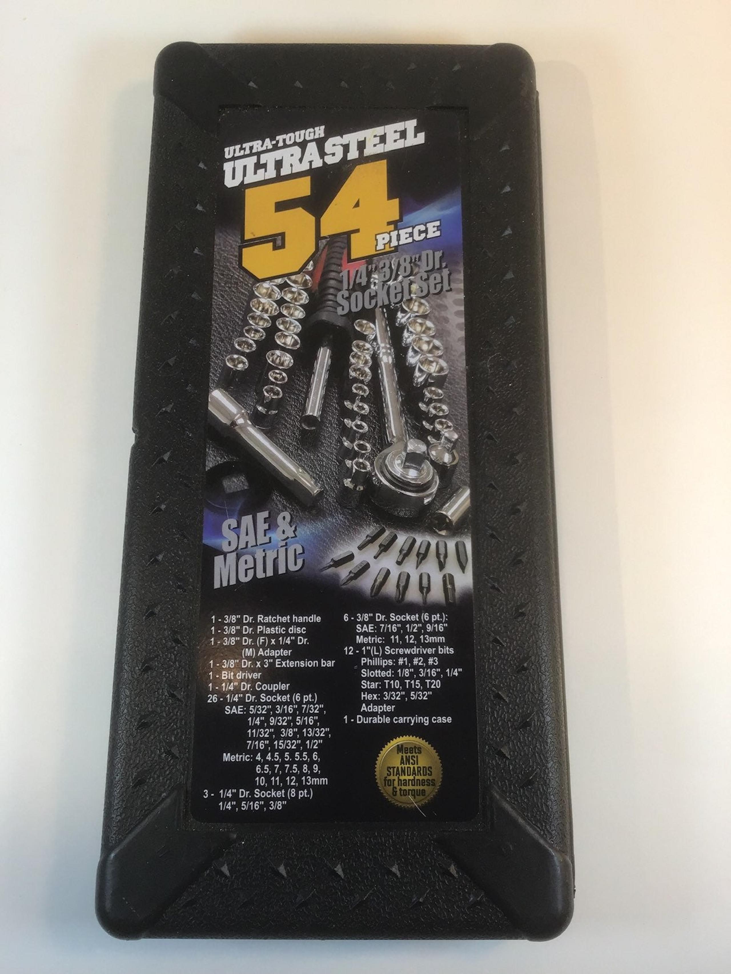 Ultra steel 54 piece 1/4",3/8"socket set