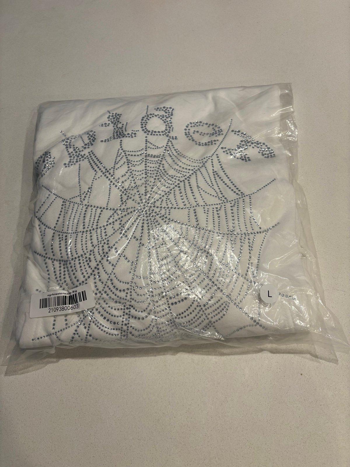 OG White Rhinestone Sp5der Hoodie