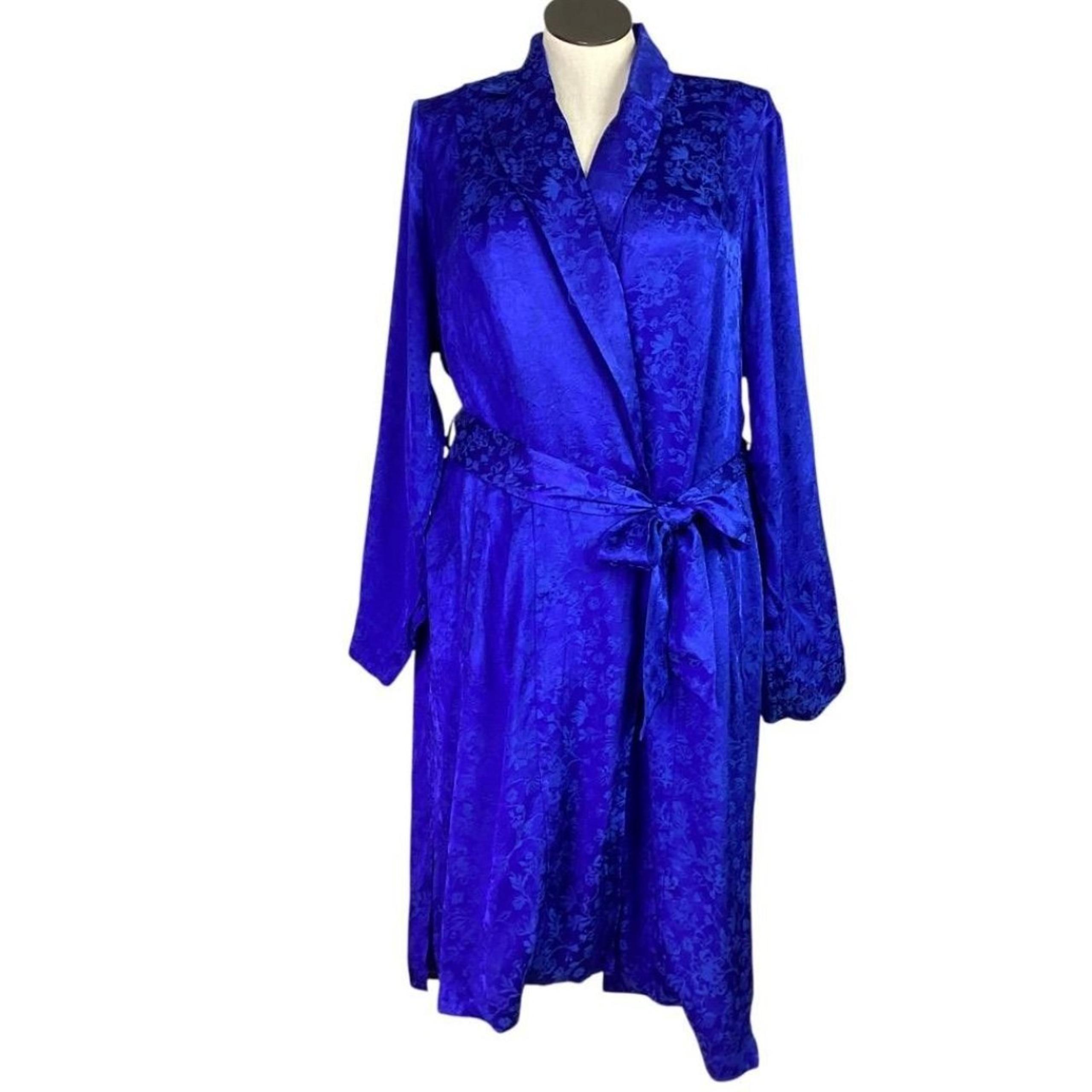 Torrid Trench Coat Women 3X Blue Floral Jacquard Pockets Tie Long Sleeve