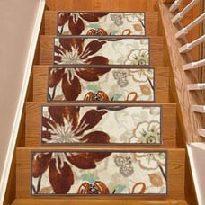 Machine Washable Custom Size Stair Treads Set of 13 and Runner Rug
