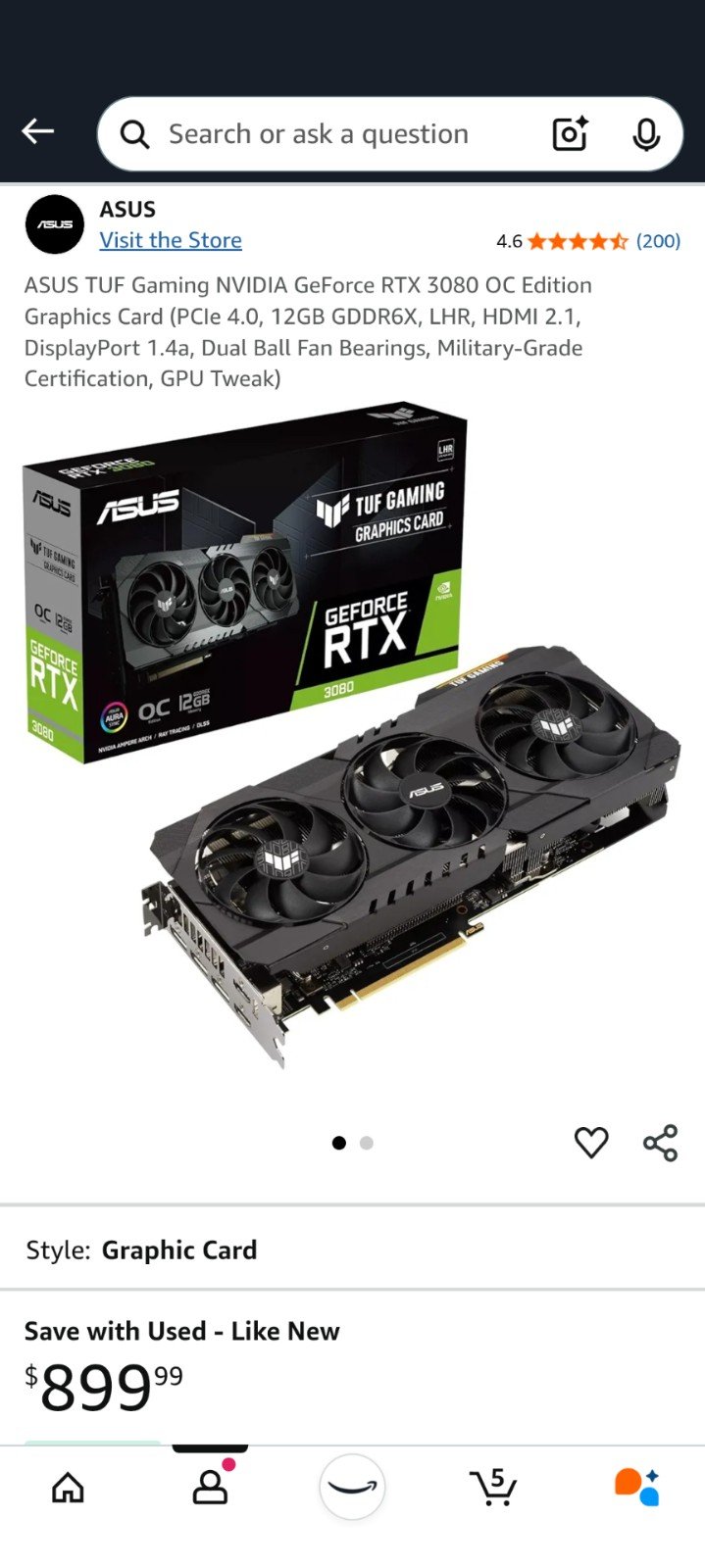 ASUS tuff 3080 oc