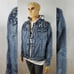 ECKO UNLTD JEAN JACKET MEN CRYSTAL ECKO EMBROIDERED LOGO WITH HOOD AND POCKET S