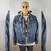 ECKO UNLTD JEAN JACKET MEN CRYSTAL ECKO EMBROIDERED LOGO WITH HOOD AND POCKET S