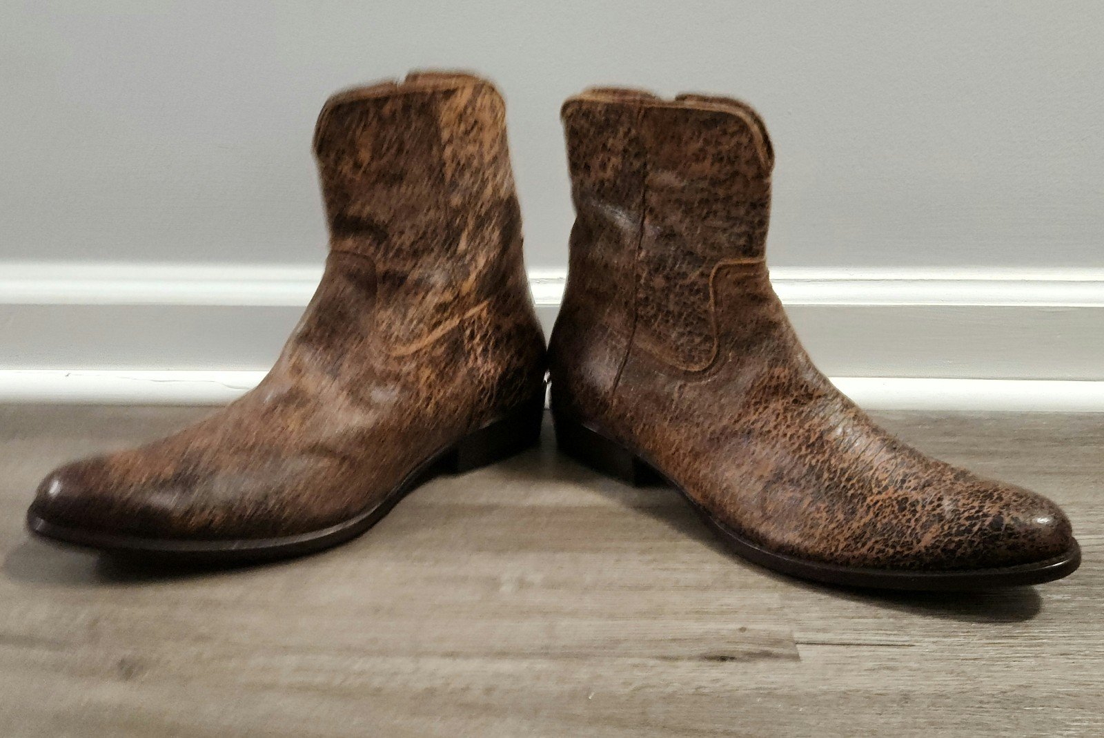 BootsFrye Austin Brown Leather Western Boots with Inside Zipper Men's Size 11.5D