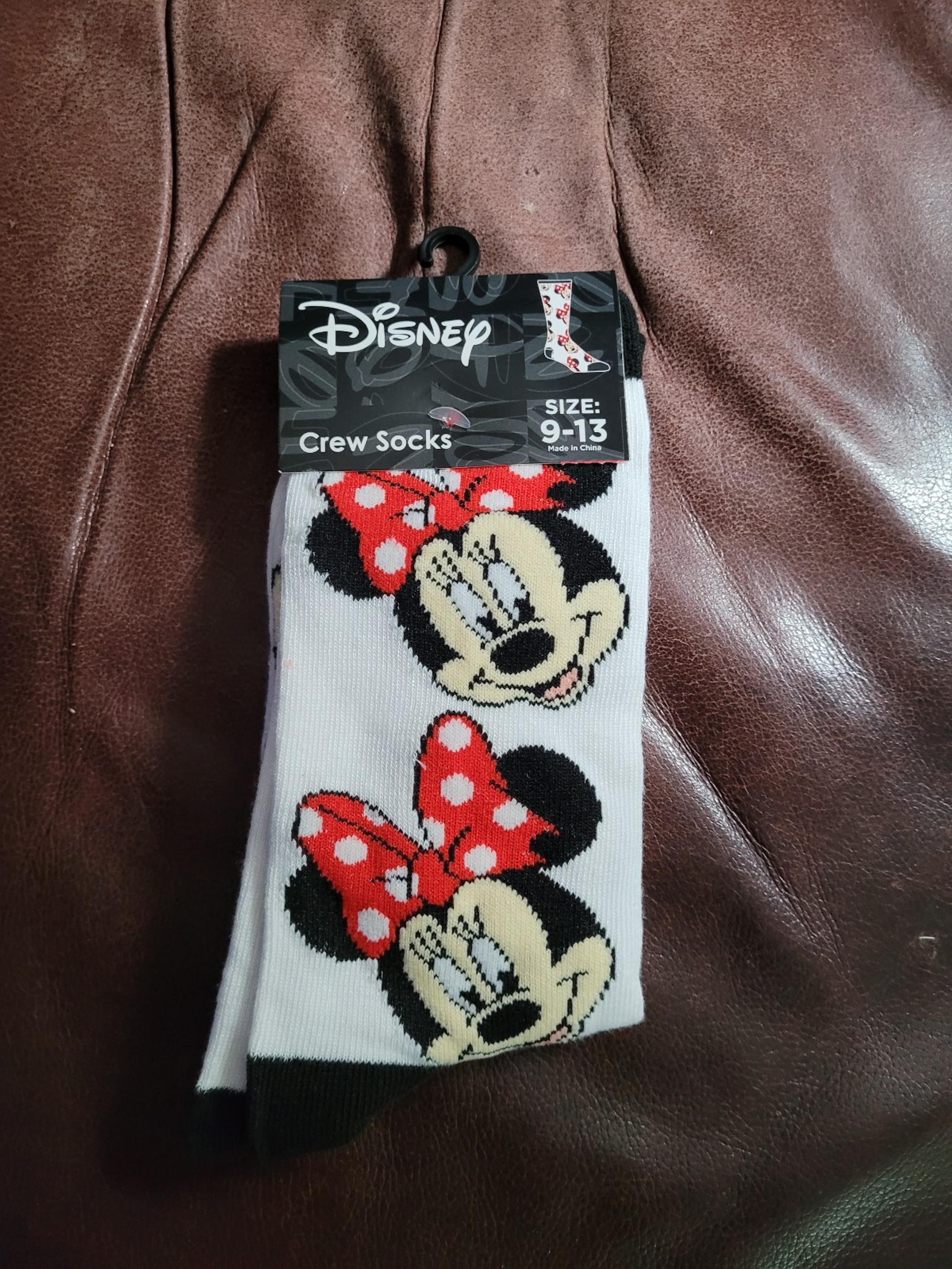 Women's Disney Minnie Mouse Novelty Crew Socks Sz 9 - 13