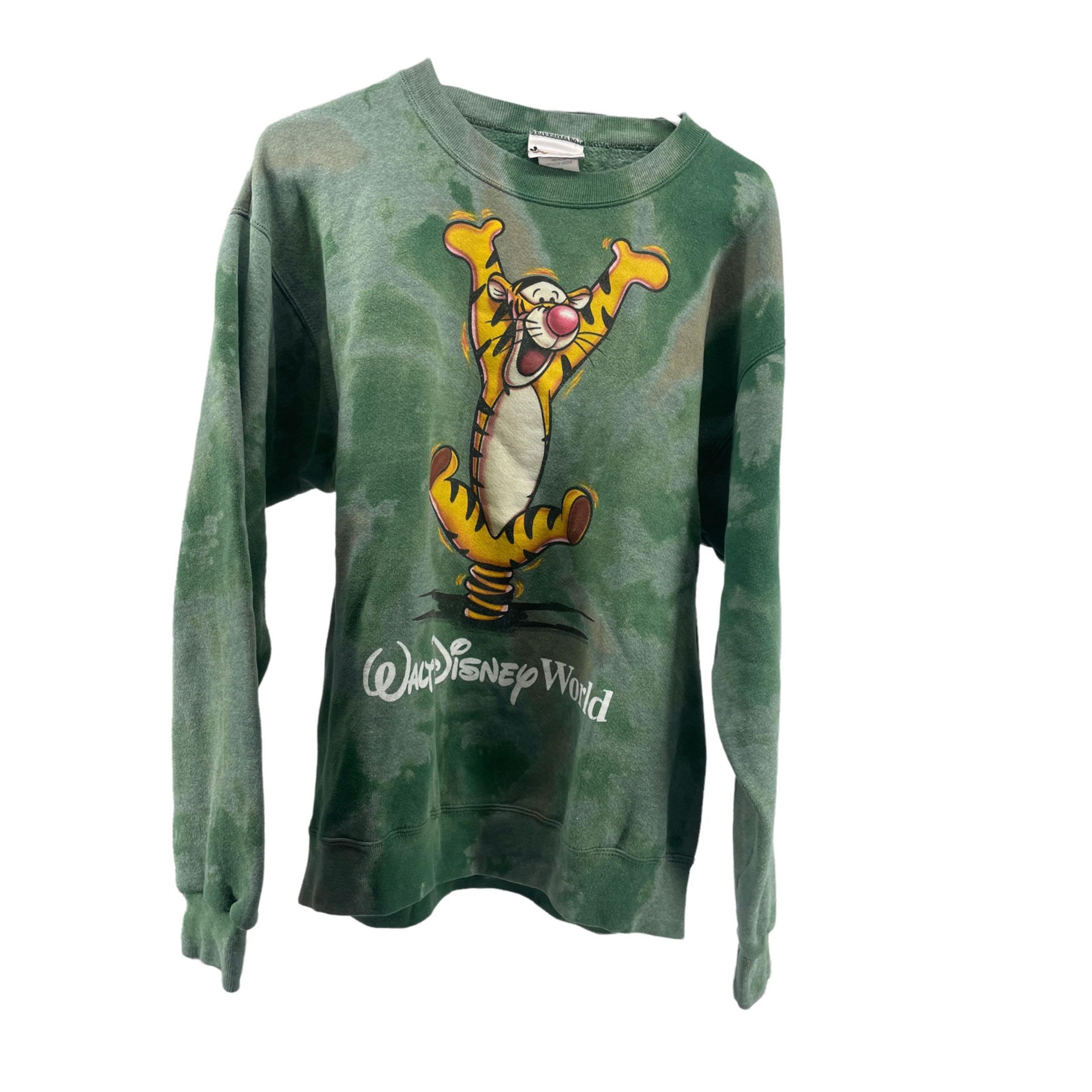 Walt Disney World Green Tie Dye Tigger Sweatshirt Women's Size Small