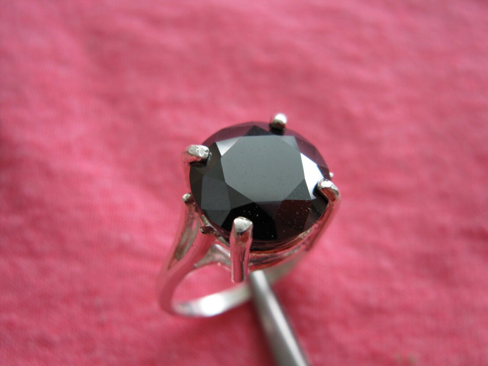 5.76ct 100% REAL NATURAL BLACK DIAMOND RING*CERTIFICA TE*FREE DIA TESTER SIze 9