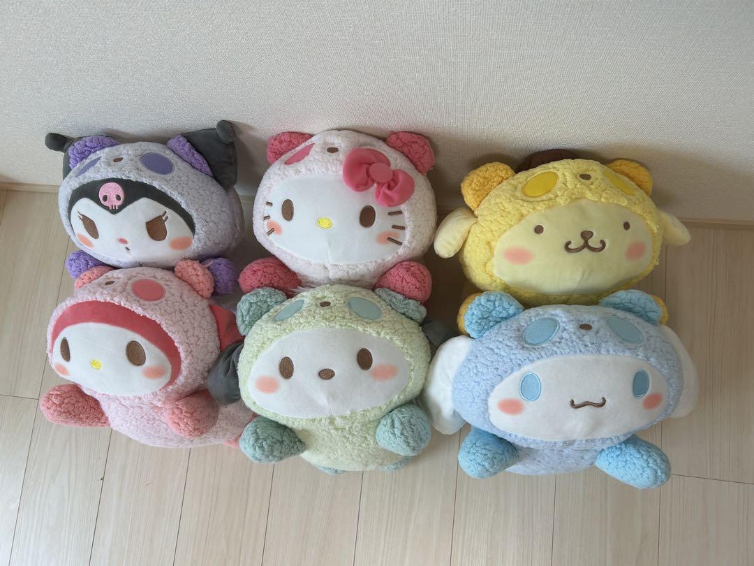 Sanrio Characters Fluffy Panda Big Plush Set of 6