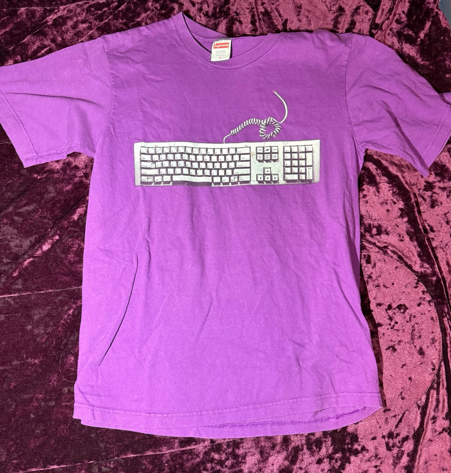 Purple Supreme Keyboard T Shirt Like New