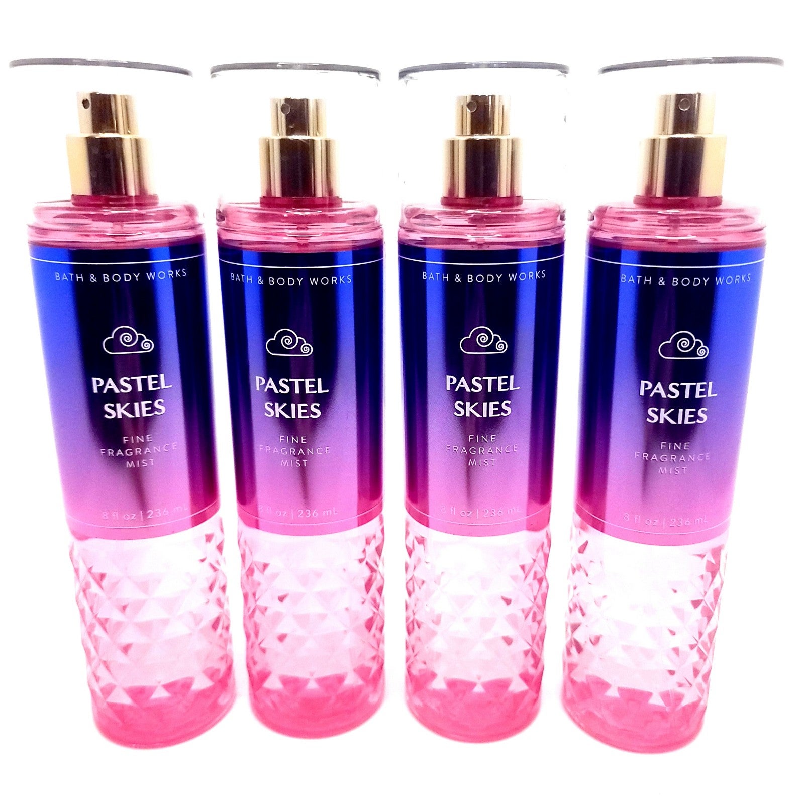 Bath and Body Works Pastel Skies Fine Fragrance Mist 8oz each 4 bottles