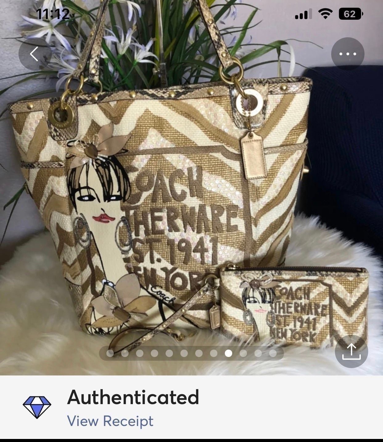 NWT “RARE” BONNIE CASHIN XL TAXI TOTE BAG & WRISTLET