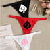 New Women's 3 Piece Set Naughty Queen Of Spades Thong Panties 4 Sizes 3 Colors