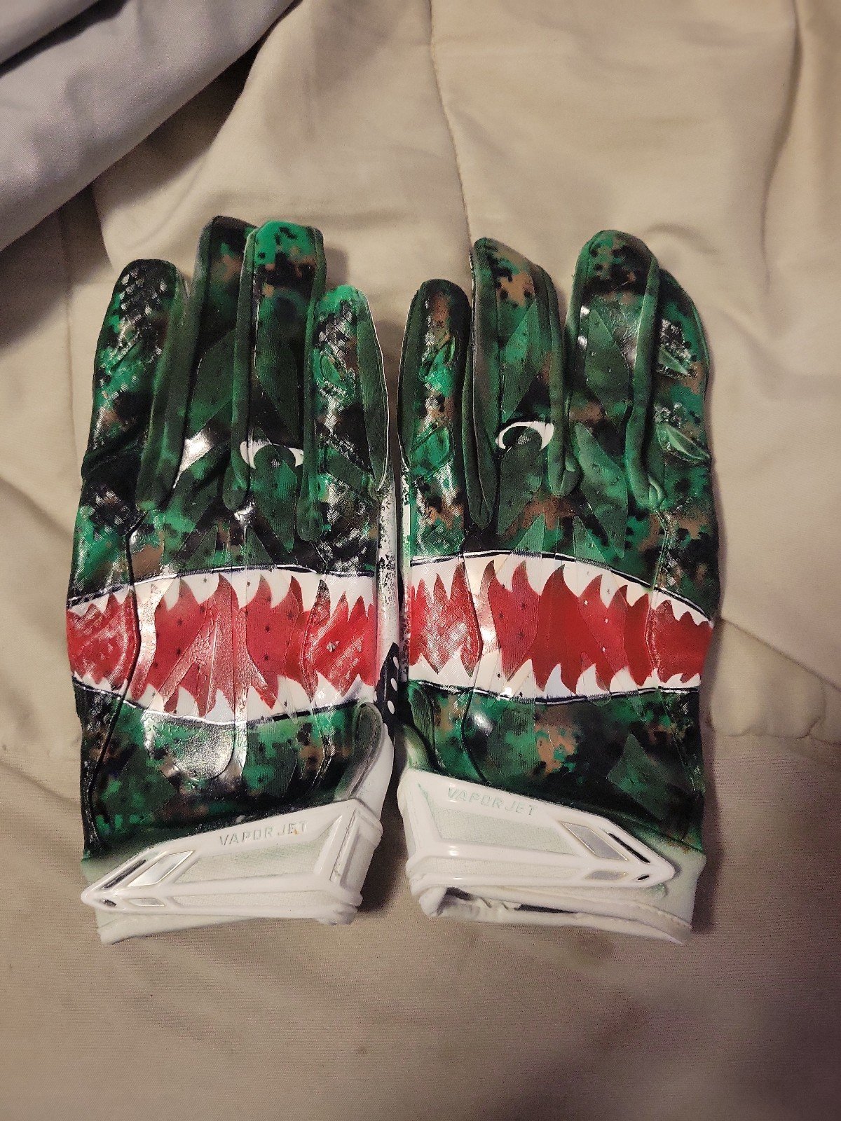 Nike Football vapor jet custom gloves bape