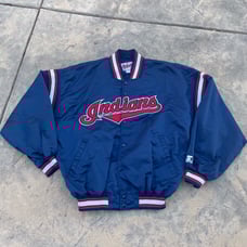 Vintage Cleveland Indian’s Starter Satin Bomber jacket XL