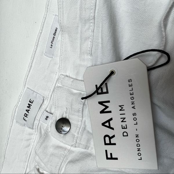 Frame Denim Le offers Pixie Beau Cotton White Crop Jean Size 26 MSRP $220