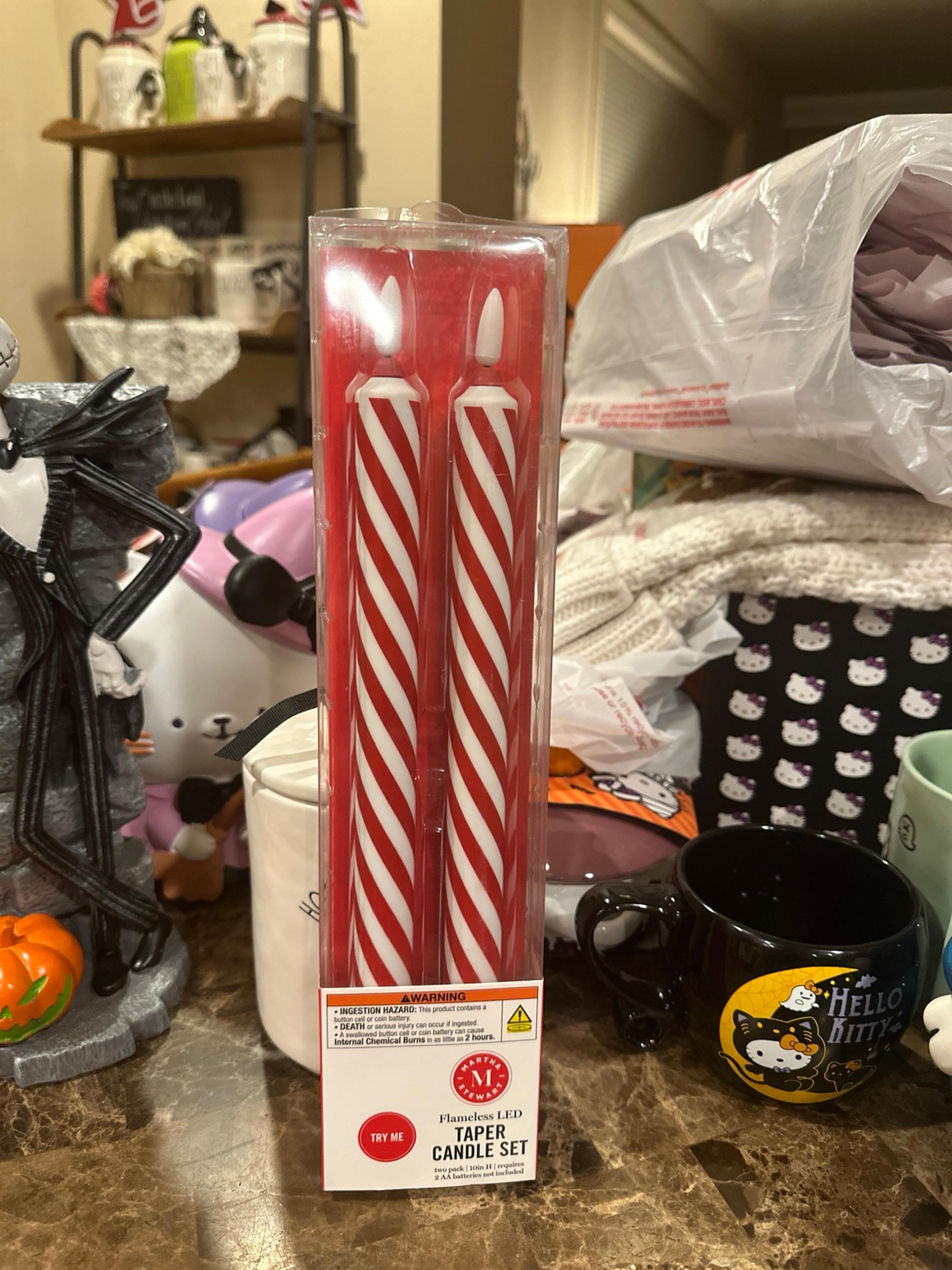 martha stewart Christmas taper flameless LED candle set