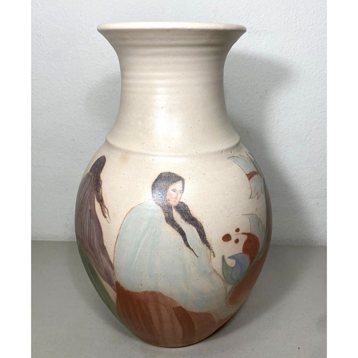 Rare Vintage 1989 Jess Lord Signed Hand-Thrown Native American Art Vase 16.5″