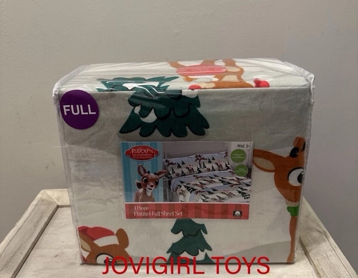RUDOLPH THE RED NOSED REINDEER FULL SIZE FLANNEL SHEETS 4 PIECE SET NEW