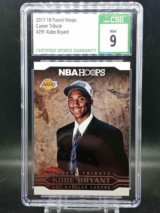Kobe Bryant 2017-2018 Panini Hoops Career Tribute Graded CSG Mint 9 Draft Charlo