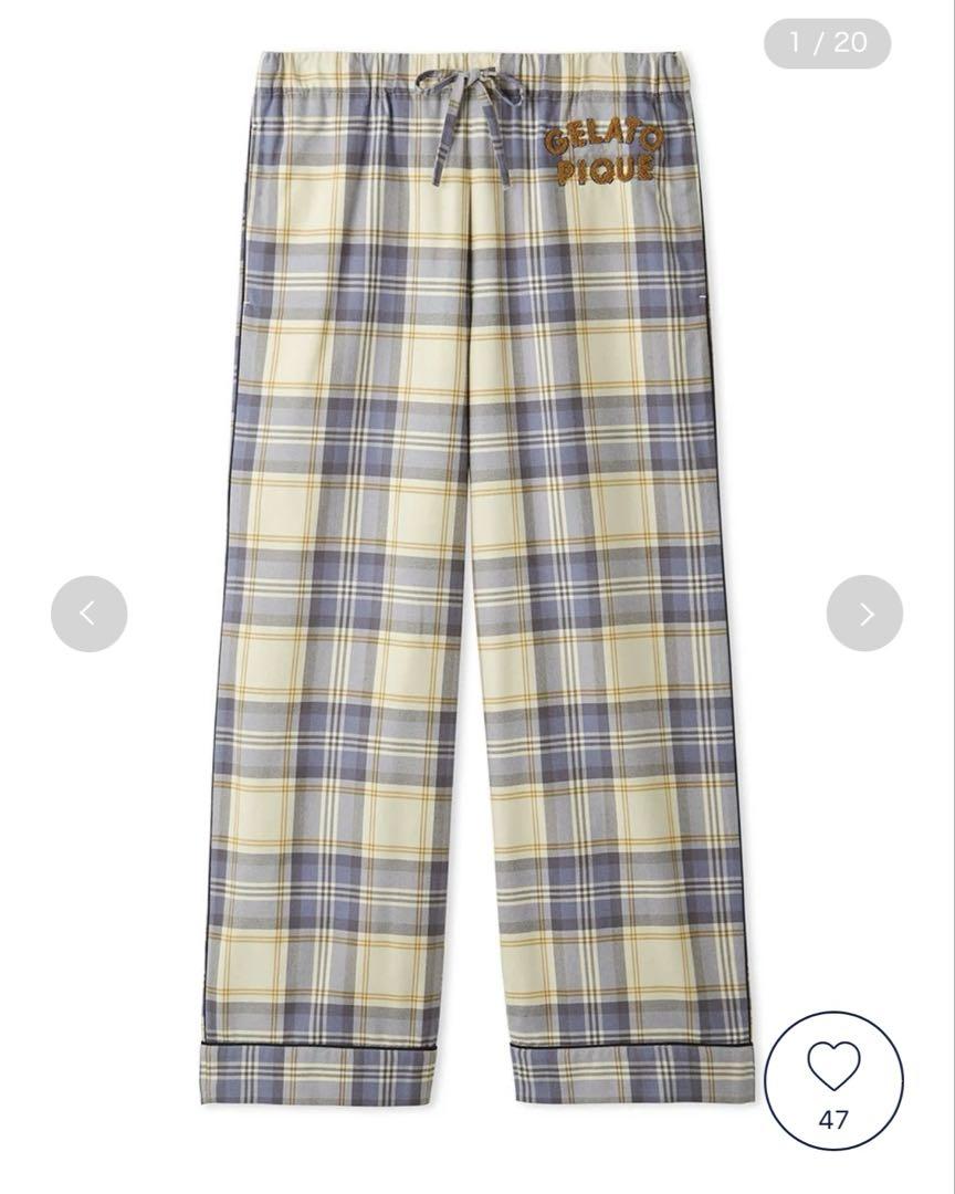 Gelato Pique Men's Check Pattern Pajamas Set with Official