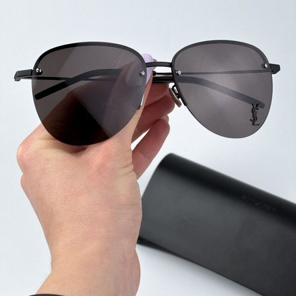 Saint Laurent Women BRAND NEW Sunglasses Black Aviator SL328/KM 001