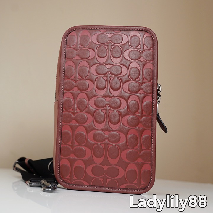 NWT Coach CJ583 Sullivan Pack In Signature Smooth Calf Leather Wine Multi 398