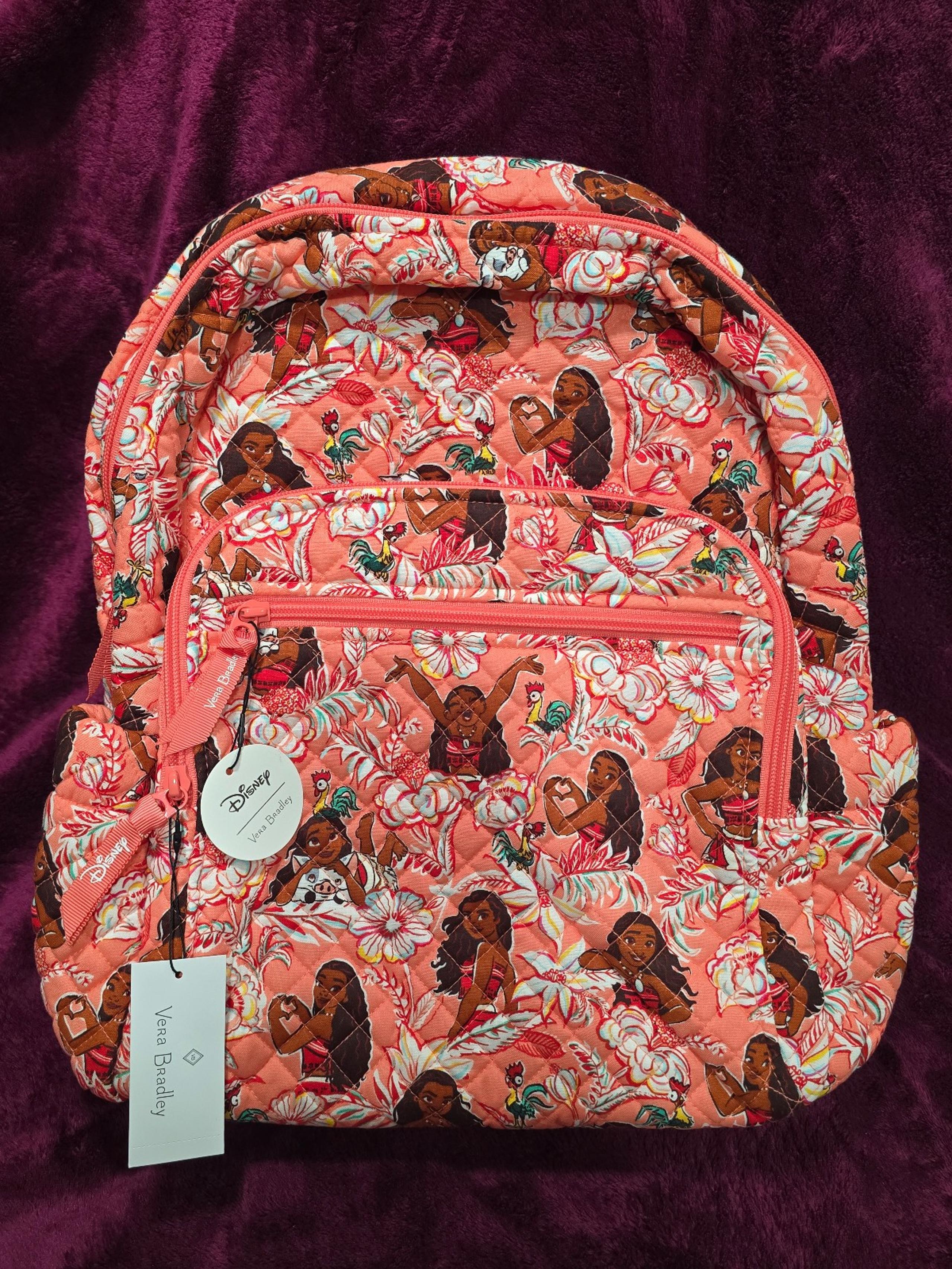 Disney Vera Bradley Moana Campus Backpack Laptop Sleeve NWT