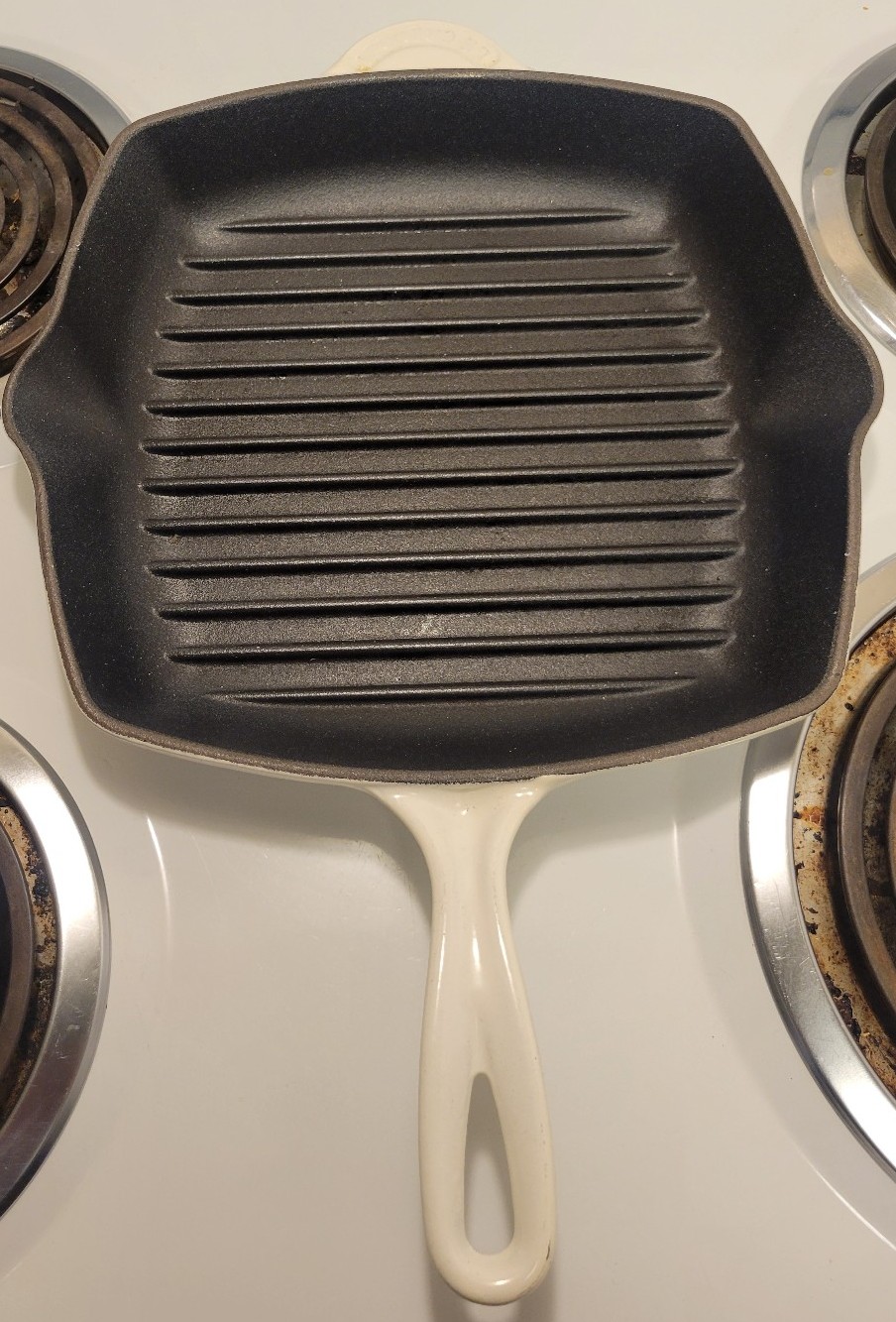 White Le Creuset 26 10.25inch Grill Pan Cast Iron