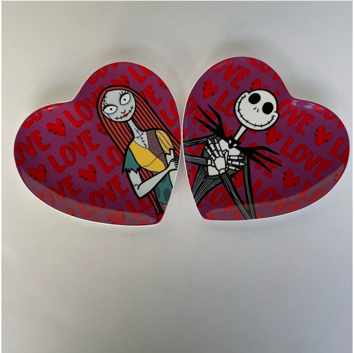 Jack & Sally Appetizer Valentine Plates