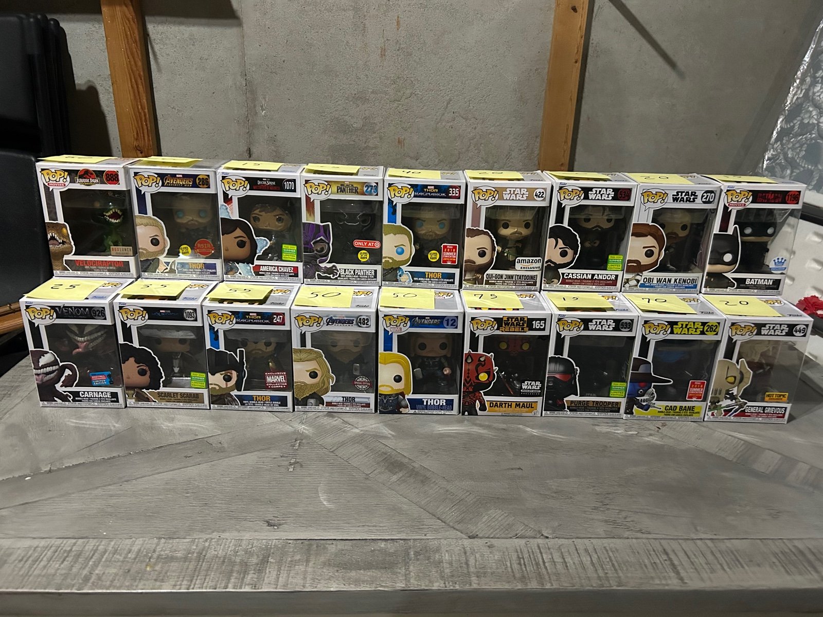 Funko Pop Bundle Assorted (Star Wars, Marvel, DC, Jurassic Park)
