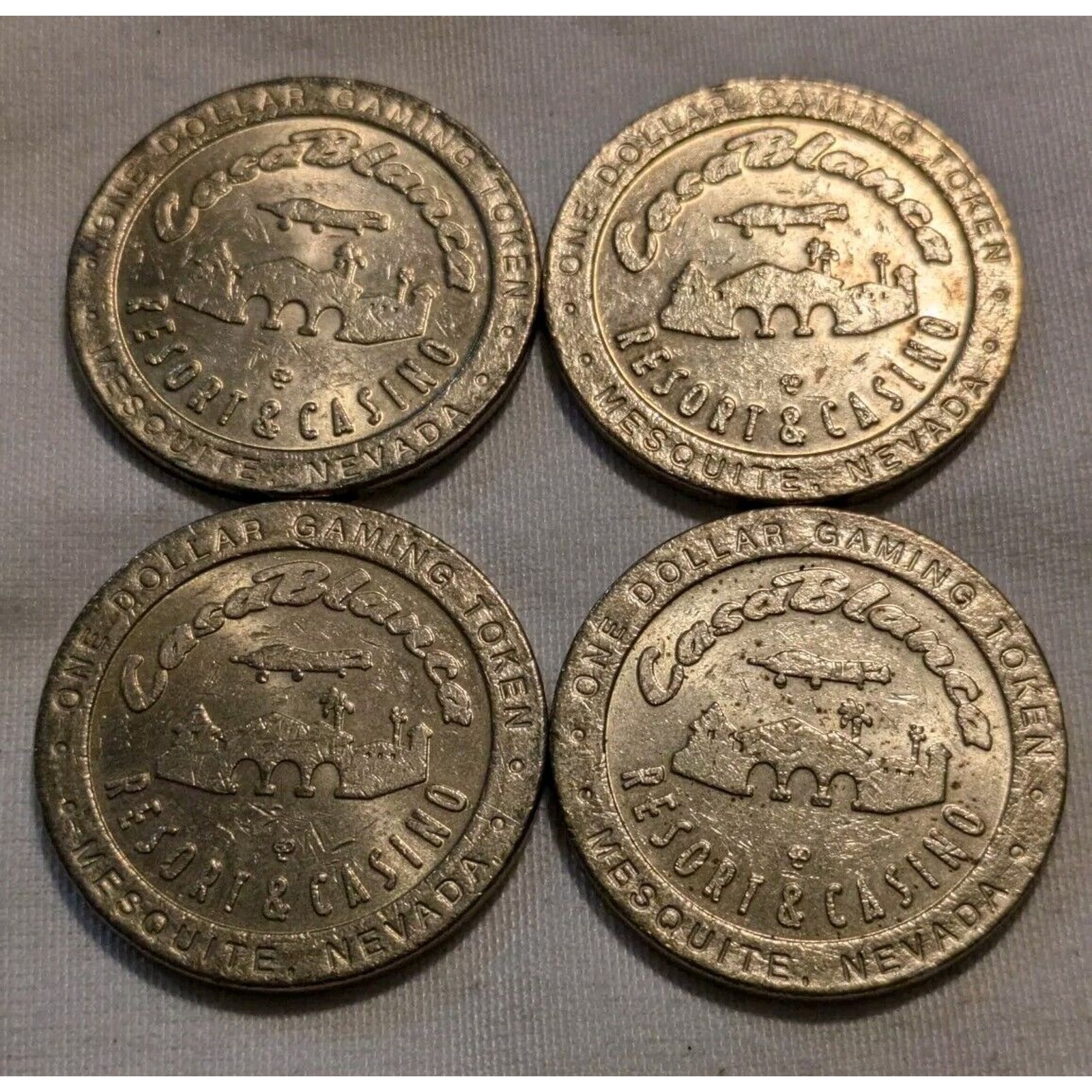 4 Casa Blanca Resort & Casino $1 One Dollar Gaming Tokens Mesquite Nevada DZ