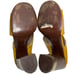 Chloe Women’s 6 Mustard Yellow Patent Criss Cross Leather Block Slingback Heels