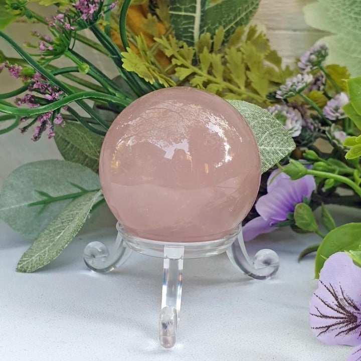 3” Rose Quartz sphere from Madagascar