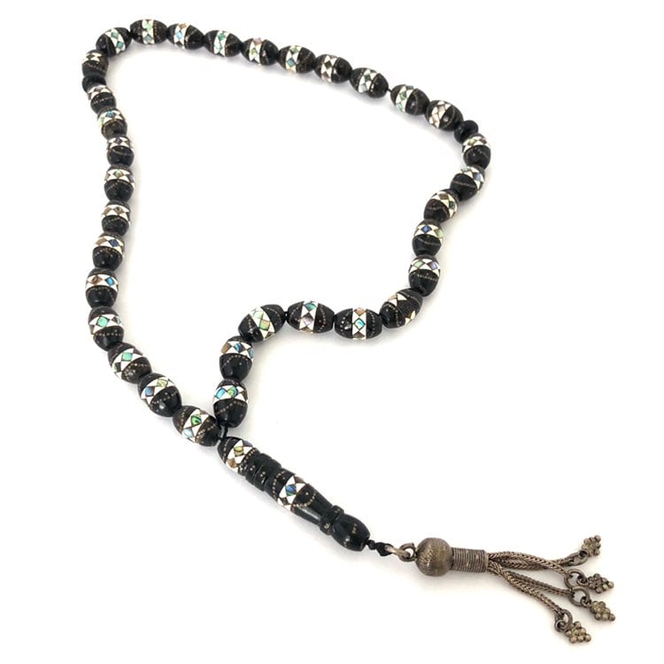 Vintage Islamic Prayer Beads Black Coral
