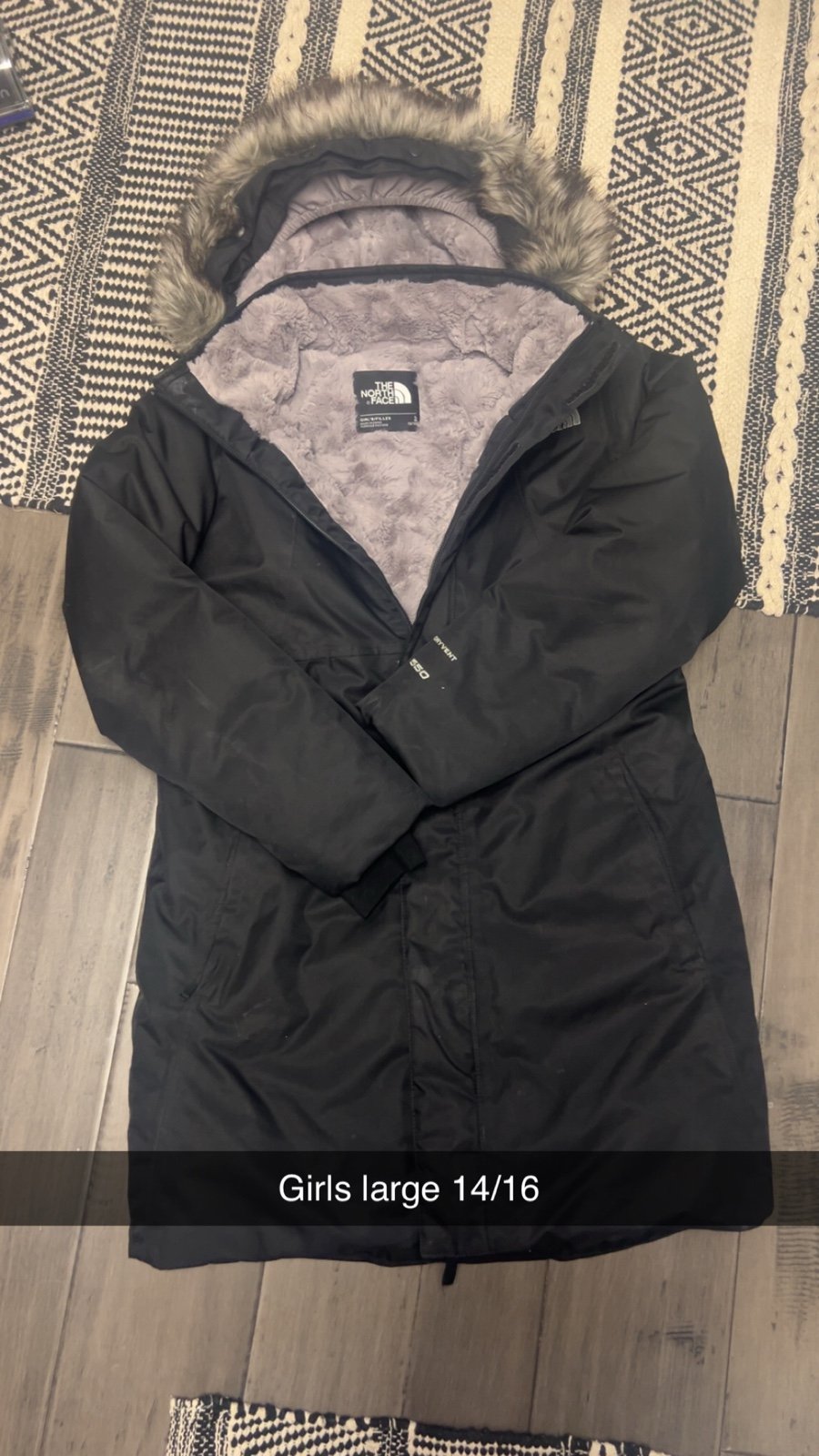 Girls north face xlarge 14/16
