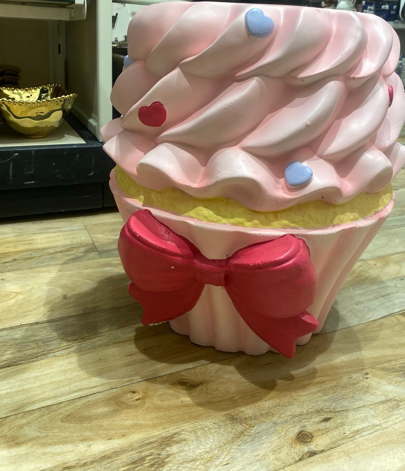 Valentines Pink Bow Cupcake Stool / Viral Food Stool Side Table
