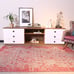 Alfa Rich 3x10 Area Rugs, Pink Grey Rug, Reversible Cotton Pet Friendly Washable