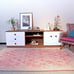 Alfa Rich 3x10 Area Rugs, Pink Grey Rug, Reversible Cotton Pet Friendly Washable