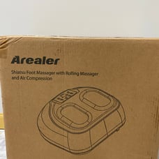 Foot massager with rolling massager and air