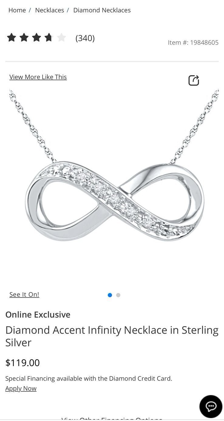 Zales Diamond Accept Infinity Necklace