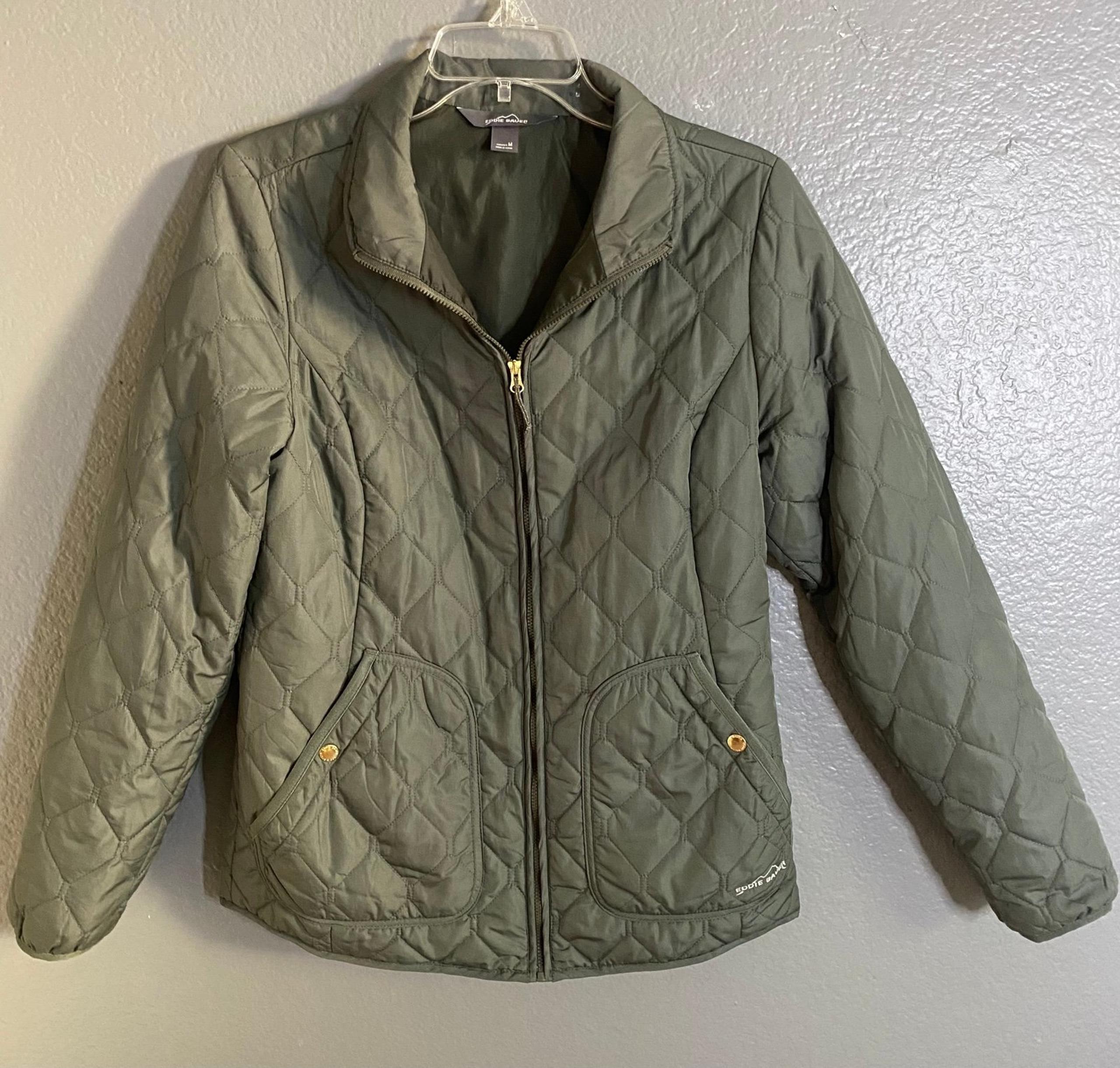 Eddie Bauer Quilted Green Jacket Women’s Medium