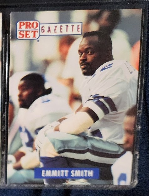Emmitt smith pro set gazette cowboys nfl all time rushing leader