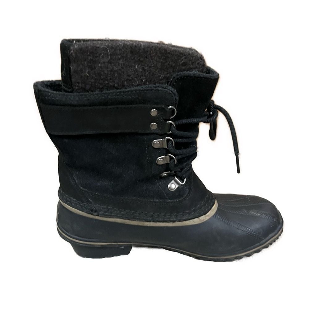 Sorel Women's Fancy Lace II Black High Top Suede Waterproof Boots- Size 7