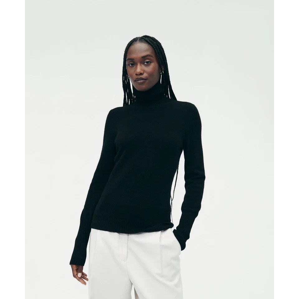 Charter Club Black 100% Cashmere Turtleneck Sweater L