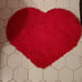 Chenille Non-Slip Bathroom Rug Love Shaped Shag Shower Mat, 20X24 Inches Red