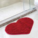 Chenille Non-Slip Bathroom Rug Love Shaped Shag Shower Mat, 20X24 Inches Red