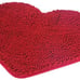 Chenille Non-Slip Bathroom Rug Love Shaped Shag Shower Mat, 20X24 Inches Red